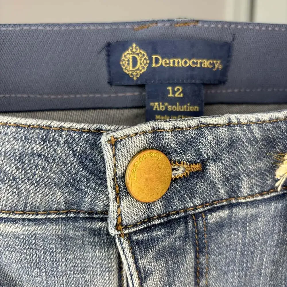 Democracy NEW Absolution high rise cropped jean womens 12 light wash denim